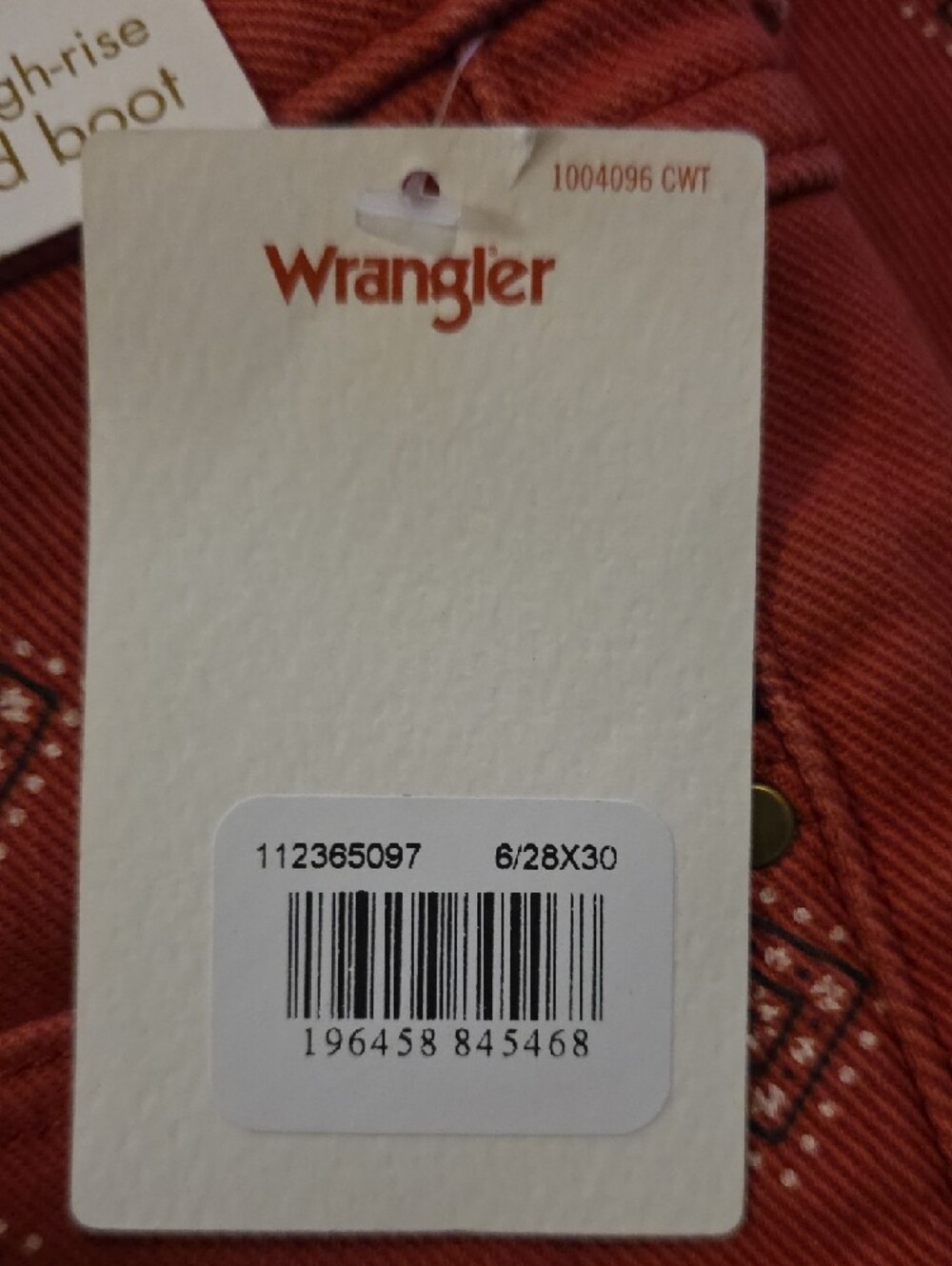Wrangler Rust-Red High Rise Bold Boot Cut - Picture 10 of 12
